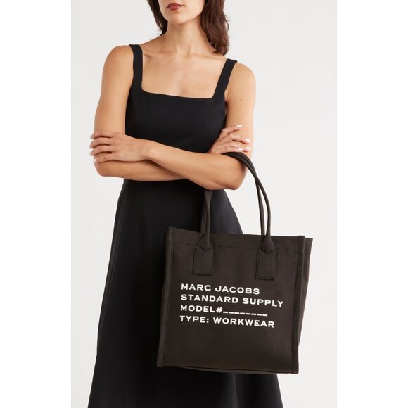 Marc Jacobs black Canvas Standard Supply Tote Bag NEW - Picture 1 of 10